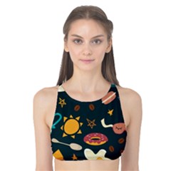 Seamless-pattern-with-breakfast-symbols-morning-coffee Tank Bikini Top by uniart180623