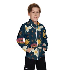 Seamless-pattern-with-breakfast-symbols-morning-coffee Kids  Windbreaker by uniart180623