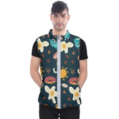 Seamless-pattern-with-breakfast-symbols-morning-coffee Men s Puffer Vest by uniart180623