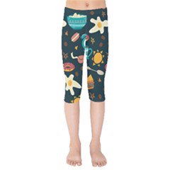 Seamless-pattern-with-breakfast-symbols-morning-coffee Kids  Capri Leggings  by uniart180623