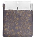 Seamless-pattern-gold-floral-ornament-dark-background-fashionable-textures-golden-luster Duvet Cover Double Side (Queen Size) View1