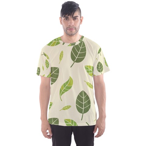 Leaf-spring-seamless-pattern-fresh-green-color-nature Men s Sport Mesh Tee by uniart180623