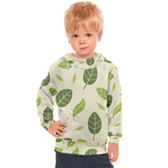 Leaf-spring-seamless-pattern-fresh-green-color-nature Kids  Hooded Pullover by uniart180623