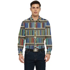 Bookshelf Men s Long Sleeve  Shirt by uniart180623