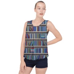 Bookshelf Bubble Hem Chiffon Tank Top by uniart180623