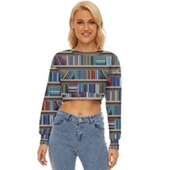 Bookshelf Lightweight Long Sleeve Sweatshirt by uniart180623