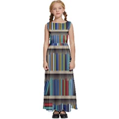 Bookshelf Kids  Satin Sleeveless Maxi Dress by uniart180623