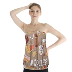 Vector-seamless-pattern-with-doodle-coffee-equipment Strapless Top by uniart180623