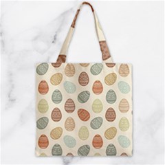 Seamless-pattern-colorful-easter-egg-flat-icons-painted-traditional-style Zipper Grocery Tote Bag by uniart180623