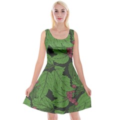 Seamless-pattern-with-hand-drawn-guelder-rose-branches Reversible Velvet Sleeveless Dress by uniart180623