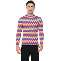 Zigzag-pattern-seamless-zig-zag-background-color Men s Long Sleeve Rash Guard by uniart180623