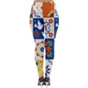 Mexican-talavera-pattern-ceramic-tiles-with-flower-leaves-bird-ornaments-traditional-majolica-style- Lightweight Velour Leggings View2