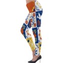 Mexican-talavera-pattern-ceramic-tiles-with-flower-leaves-bird-ornaments-traditional-majolica-style- Lightweight Velour Leggings View3