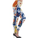 Mexican-talavera-pattern-ceramic-tiles-with-flower-leaves-bird-ornaments-traditional-majolica-style- Lightweight Velour Leggings View4