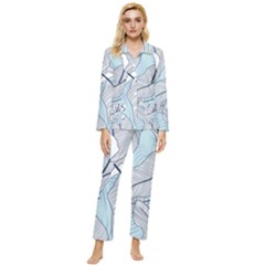 Tropical Flower Seamless Pattern Womens  Long Sleeve Velvet Pocket Pajamas Set by uniart180623