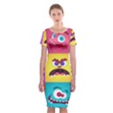 Monsters-emotions-scary-faces-masks-with-mouth-eyes-aliens-monsters-emoticon-set Classic Short Sleeve Midi Dress View1