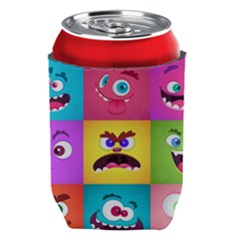 Monsters-emotions-scary-faces-masks-with-mouth-eyes-aliens-monsters-emoticon-set Can Holder by uniart180623