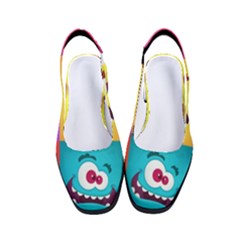 Monsters-emotions-scary-faces-masks-with-mouth-eyes-aliens-monsters-emoticon-set Women s Classic Slingback Heels by uniart180623