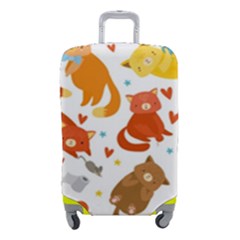 Seamless Pattern With Kittens White Background Luggage Cover (small) by uniart180623