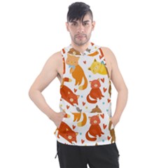 Seamless Pattern With Kittens White Background Men s Sleeveless Hoodie by uniart180623