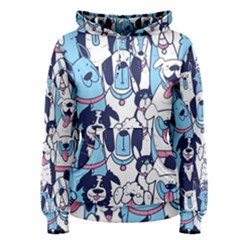 Dogs Seamless Pattern Women s Pullover Hoodie by uniart180623