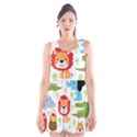 Seamless-pattern-vector-with-animals-cartoon Scoop Neck Skater Dress View1