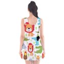 Seamless-pattern-vector-with-animals-cartoon Scoop Neck Skater Dress View2