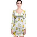 Vector-pattern-with-cute-giraffe-cartoon Long Sleeve Bodycon Dress View1