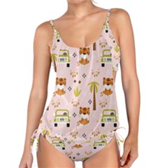 Cute-tiger-car-safari-seamless-pattern Tankini Set by uniart180623