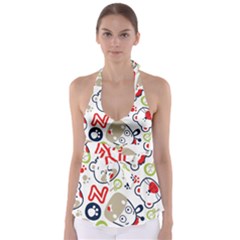 Animals-pattern Babydoll Tankini Top by uniart180623