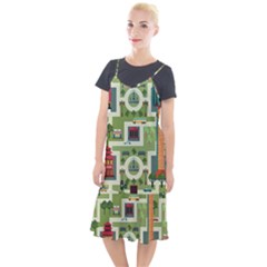 City-seamless-pattern Camis Fishtail Dress by uniart180623