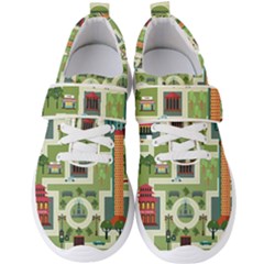 City-seamless-pattern Men s Velcro Strap Shoes by uniart180623