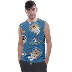 Seamless-pattern-funny-astronaut-outer-space-transportation Men s Regular Tank Top by uniart180623