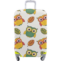 Background-with-owls-leaves-pattern Luggage Cover (large) by uniart180623