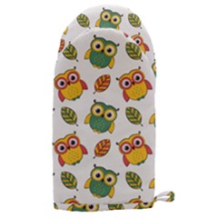 Background-with-owls-leaves-pattern Microwave Oven Glove by uniart180623