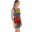 Seamless-pattern-vehicles-cartoon-with-funny-drivers Bodycon Dress View3