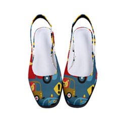 Seamless-pattern-vehicles-cartoon-with-funny-drivers Women s Classic Slingback Heels by uniart180623