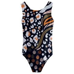 Trendy-mix-animal-skin-prints Kids  Cut-out Back One Piece Swimsuit by uniart180623