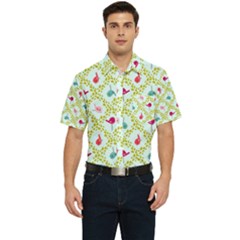 Birds-pattern-background Men s Short Sleeve Pocket Shirt  by uniart180623