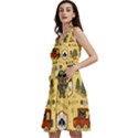 Seamless-pattern-funny-ranger-cartoon Sleeveless V-neck skater dress with Pockets View2