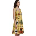 Seamless-pattern-funny-ranger-cartoon Sleeveless V-neck skater dress with Pockets View3