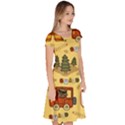 Seamless-pattern-funny-ranger-cartoon Classic Short Sleeve Dress View3