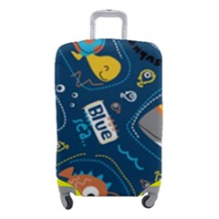 Seamless-pattern-vector-submarine-with-sea-animals-cartoon Luggage Cover (small) by uniart180623