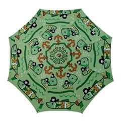 Seamless-pattern-fishes-pirates-cartoon Golf Umbrellas by uniart180623