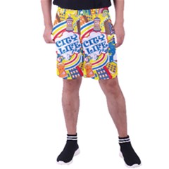 Colorful-city-life-horizontal-seamless-pattern-urban-city Men s Pocket Shorts by uniart180623