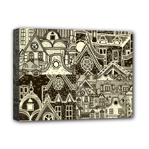 Four-hand-drawn-city-patterns Deluxe Canvas 16  X 12  (stretched)  by uniart180623