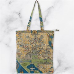 Vintatge Map Of Washington Dc Double Zip Up Tote Bag by uniart180623