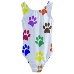 Pawprints-paw-prints-paw-animal Kids  Cut-out Back One Piece Swimsuit by uniart180623