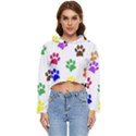 Pawprints-paw-prints-paw-animal Women s Lightweight Cropped Hoodie View1