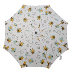 Bee Art Pattern Design Wallpaper Background Print Hook Handle Umbrellas (medium) by uniart180623